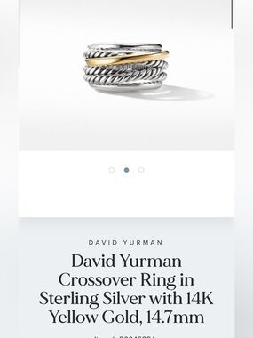 Authentic David yurman two tone crossover ring size 8